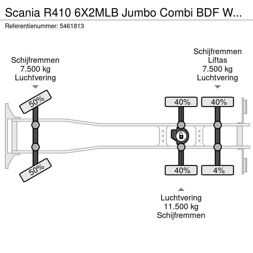 Scania R410 6X2MLB Jumbo Combi BDF Wechsel Hubdach Retard Van Body Trucks
