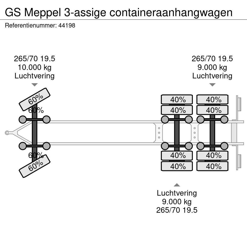 GS Meppel 3-assige containeraanhangwagen Containerframe/Skiploader trailers