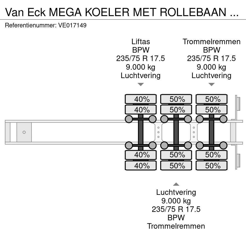 Van Eck MEGA KOELER MET ROLLEBAAN + CARRIER VECTOR 1800 Temperature controlled semi-trailers