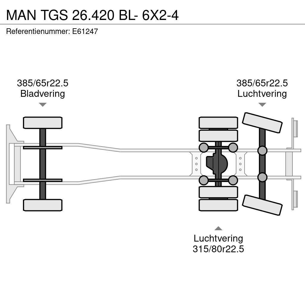 MAN TGS 26.420 BL- 6X2-4 Containerframe/Skiploader trucks