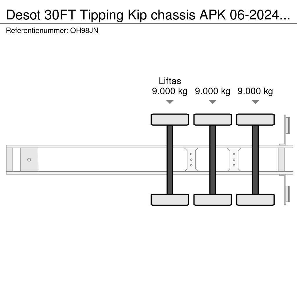 Desot 30FT Tipping Kip chassis APK 06-2024 €5750 Containerframe/Skiploader semi-trailers