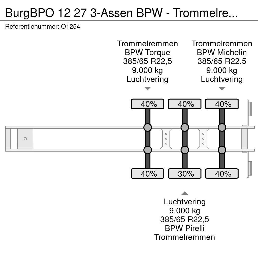 Burg BPO 12 27 3-Assen BPW - Trommelremmen - ADR 20-30F Containerframe/Skiploader semi-trailers