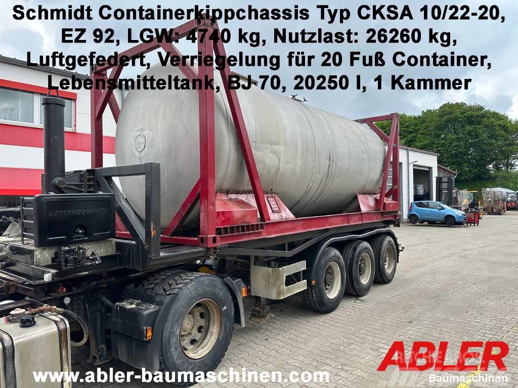 Schmidt CKSA 10/22-20 Containerkippchassis mit Tank Containerframe/Skiploader semi-trailers