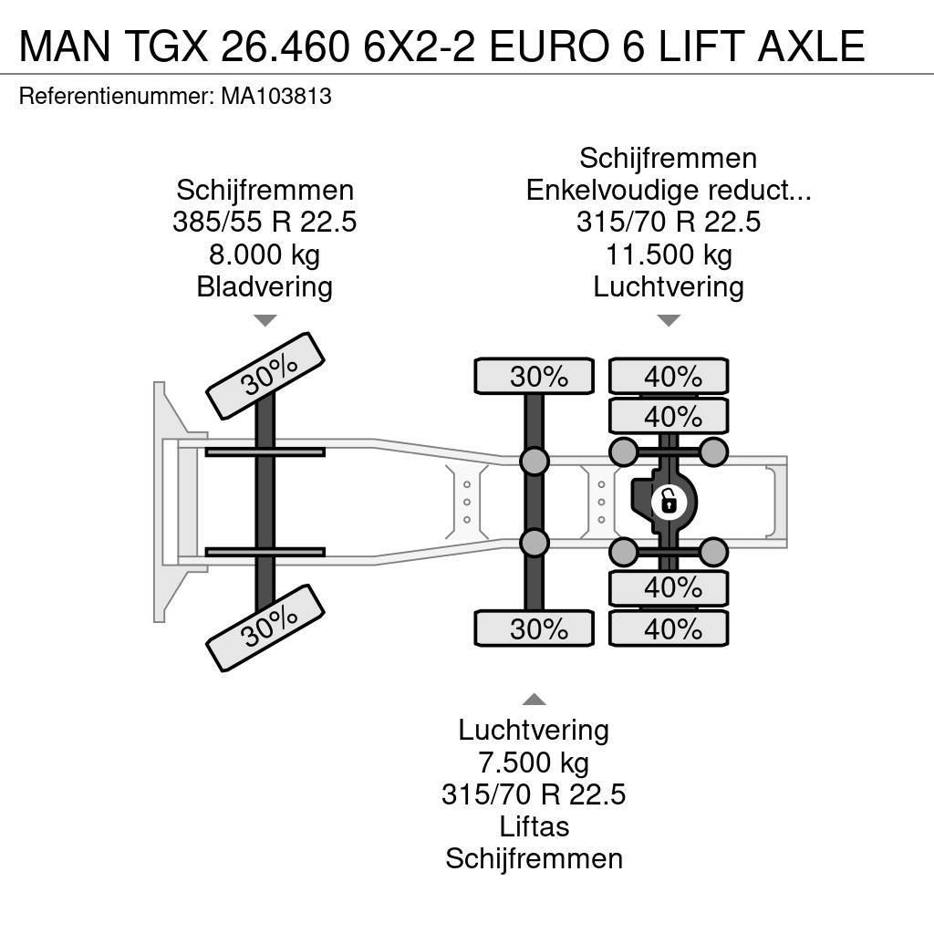 MAN TGX 26.460 6X2-2 EURO 6 LIFT AXLE Truck Tractor Units