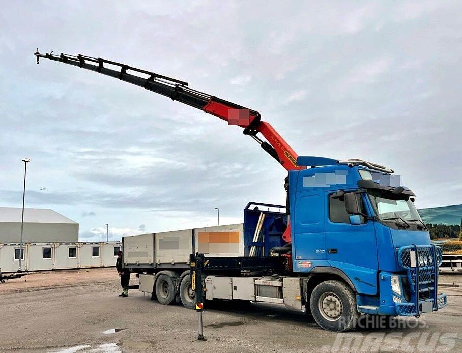 Volvo FH540 *6x2 *PALFINGER PK 26002 (2017y.) *8 section Flatbed/Dropside trucks