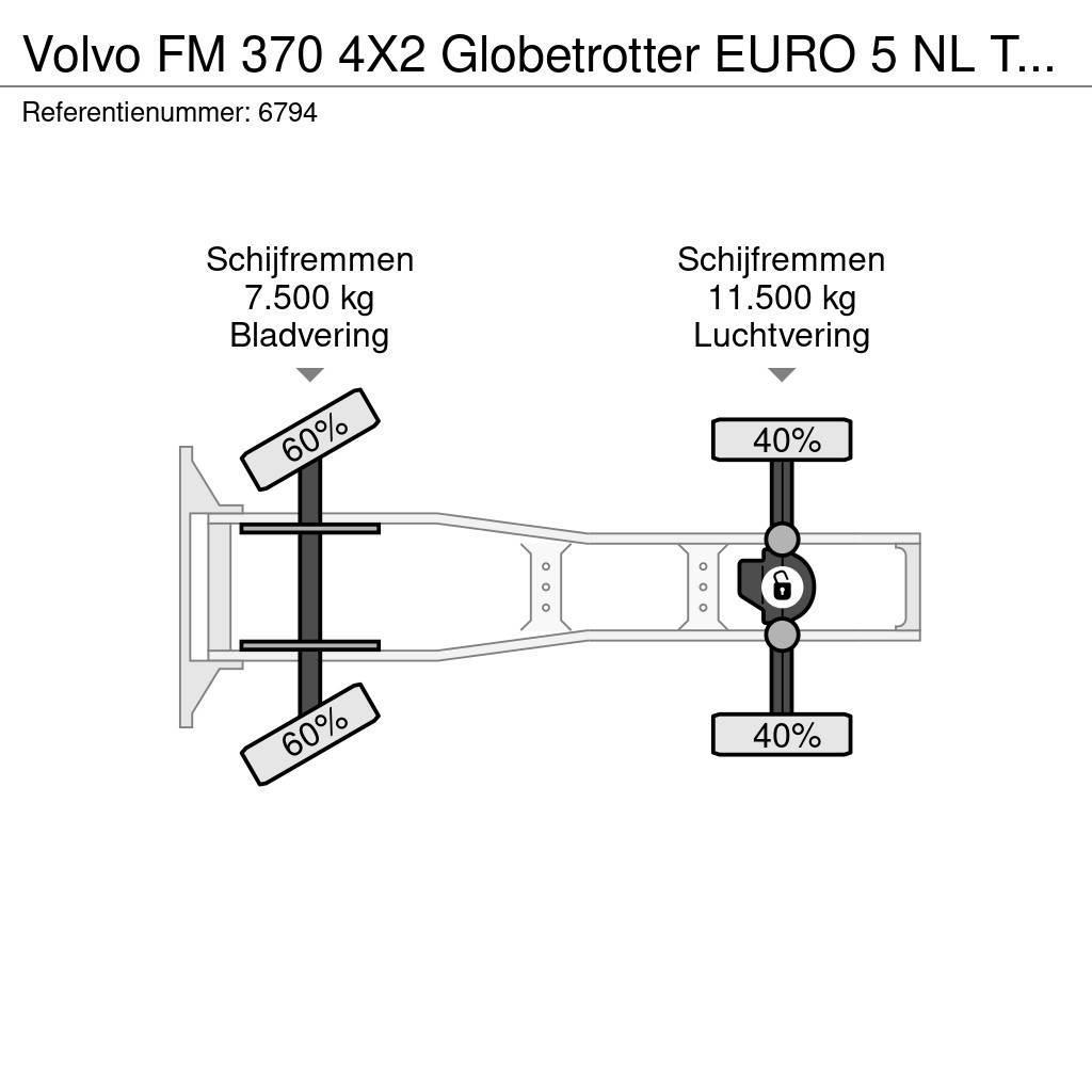Volvo FM 370 4X2 Globetrotter EURO 5 NL Truck APK 09/202 Truck Tractor Units