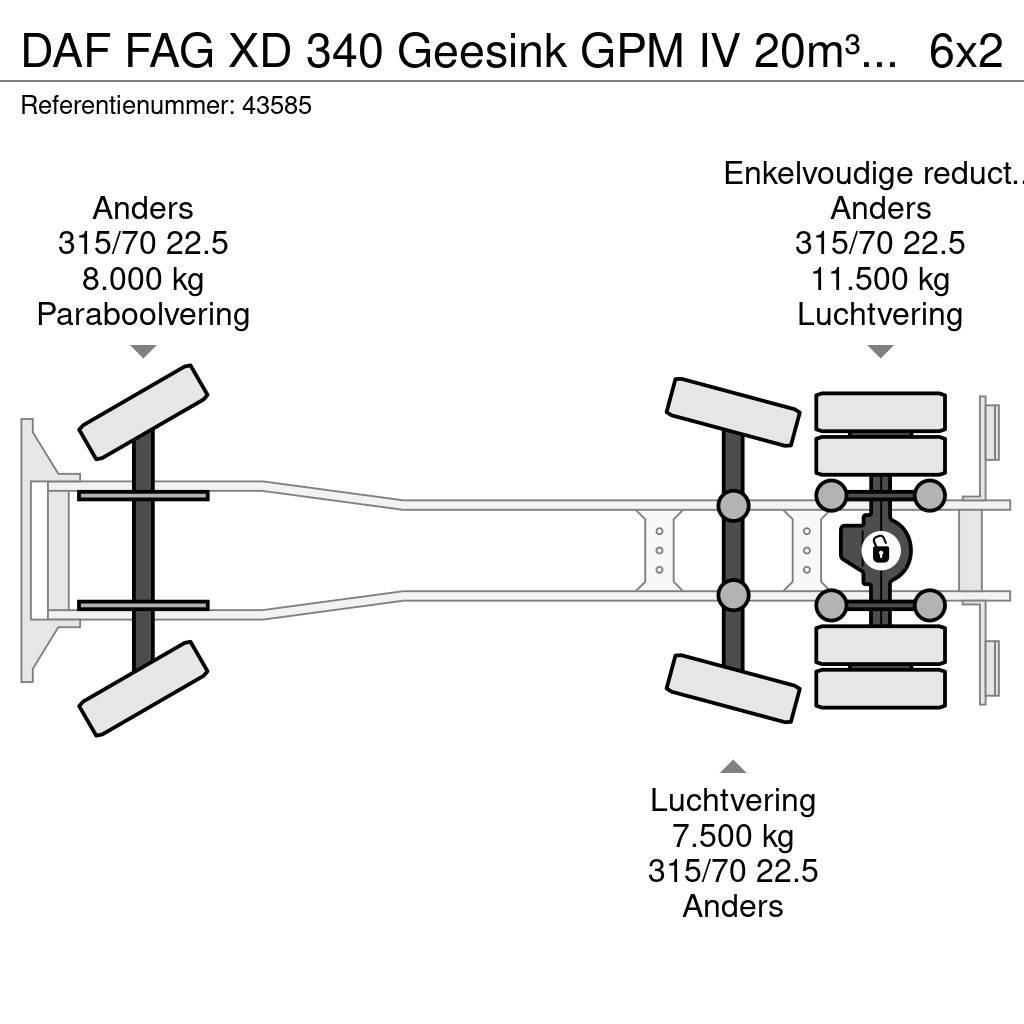 DAF FAG XD 340 Geesink GPM IV 20m³ GEC Welvaarts weigh Waste trucks