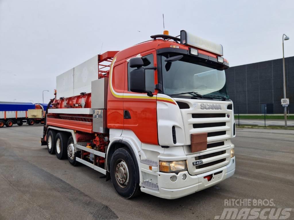 Scania R420 8x2/4 Hvidtved Larsen 12.500 L Combi Cleaner Sewage disposal Trucks