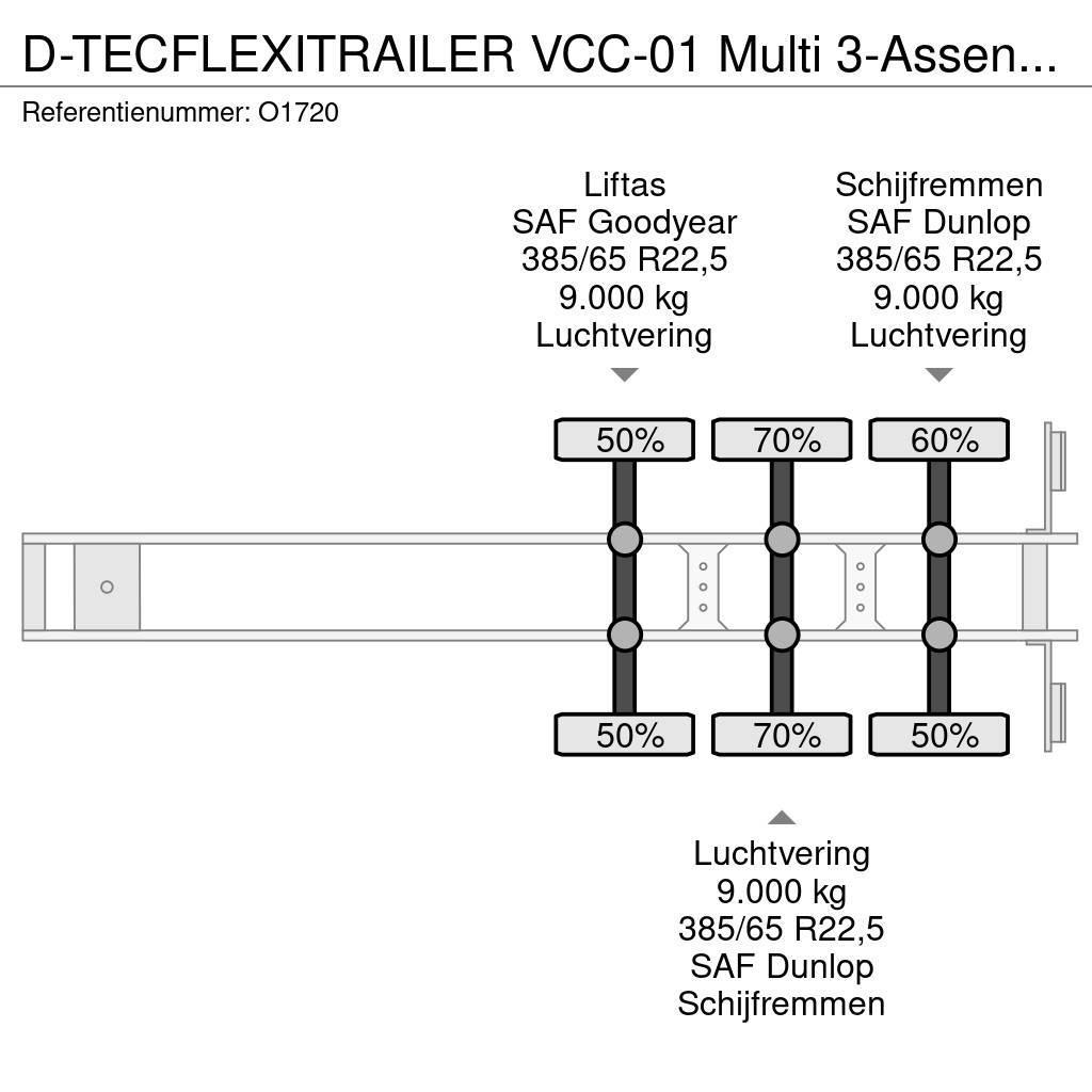 D-tec FLEXITRAILER VCC-01 Multi 3-Assen SAF - Schijfremm Containerframe/Skiploader semi-trailers
