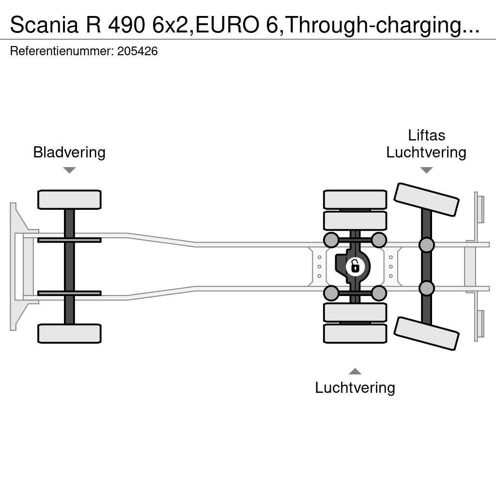 Scania R 490 6x2,EURO 6,Through-charging system,Retarder, Tautliner/curtainside trucks
