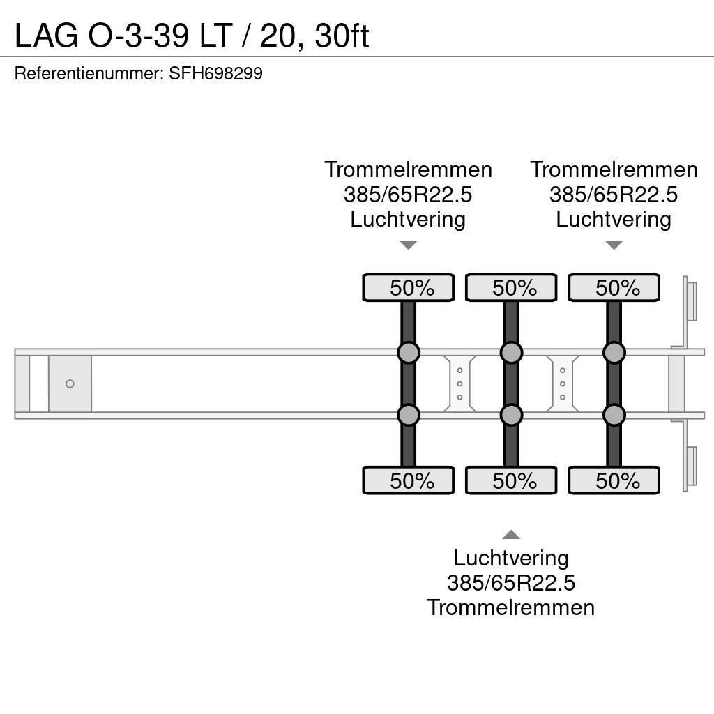 LAG O-3-39 LT / 20, 30ft Containerframe/Skiploader semi-trailers