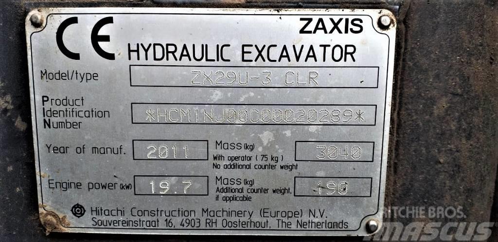  Minikoparka gąsienicowa HITACHI ZX 29 U-3 CLR Mini excavators < 7t