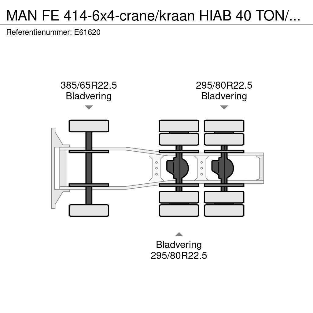MAN FE 414-6x4-crane/kraan HIAB 40 TON/M -5xHYDR. Truck Tractor Units