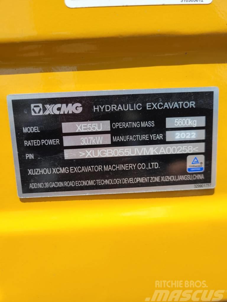 XCMG XE55 U Mini excavators < 7t