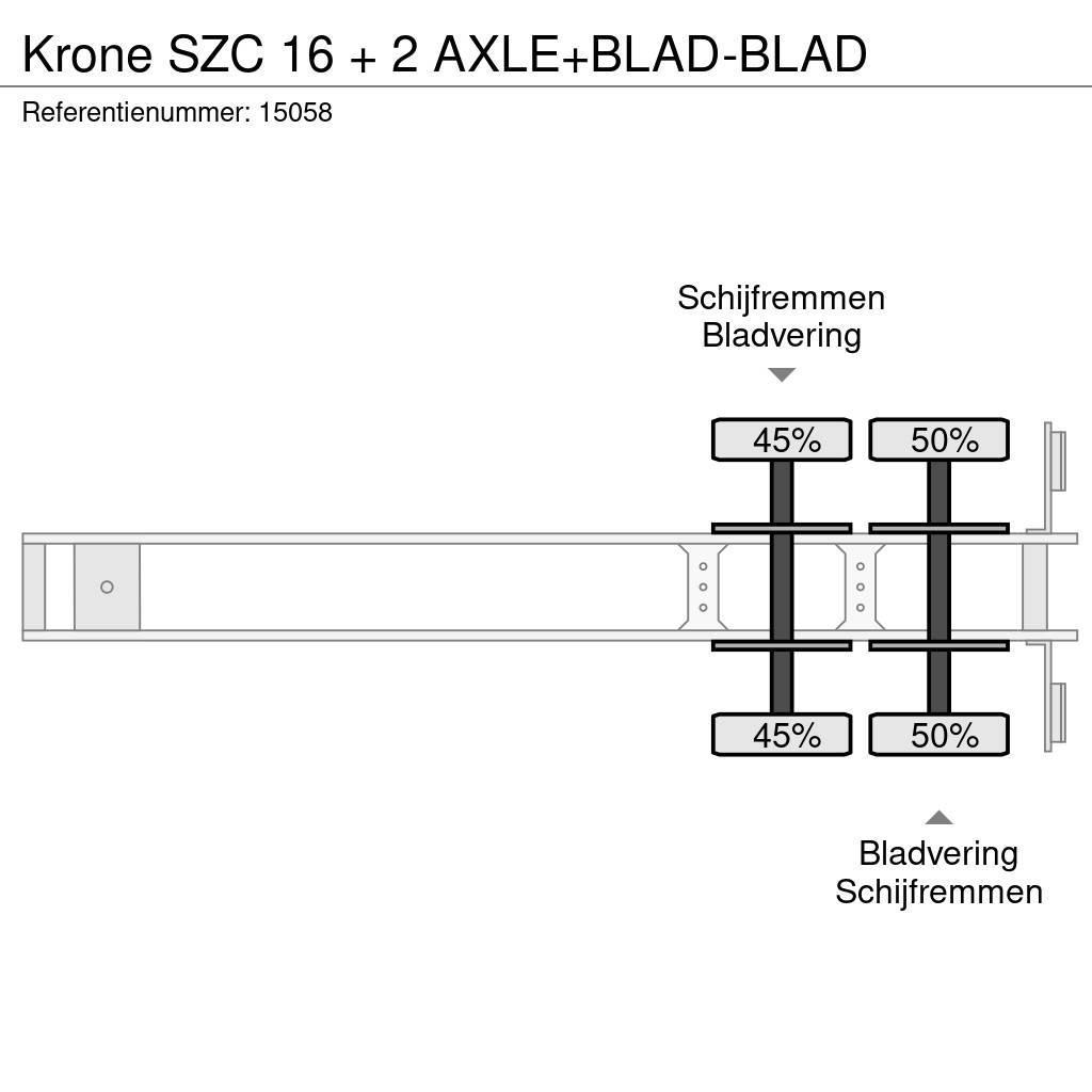 Krone SZC 16 + 2 AXLE+BLAD-BLAD Containerframe/Skiploader semi-trailers