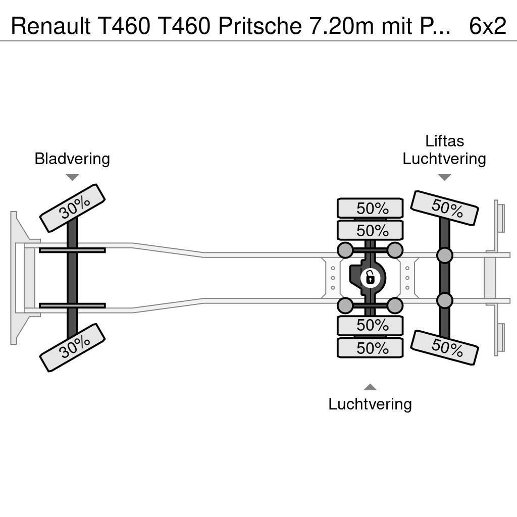 Renault T460 T460 Pritsche 7.20m mit Plane/Spriegel EU6 Tautliner/curtainside trucks