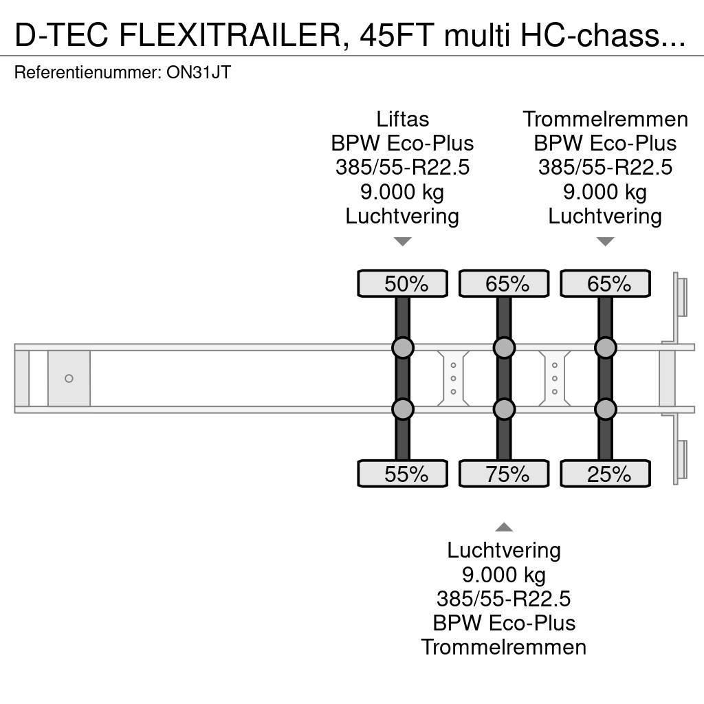 D-tec FLEXITRAILER, 45FT multi HC-chassis, ADR (EX/II, E Containerframe/Skiploader semi-trailers