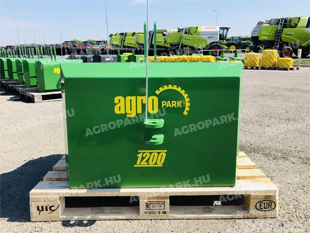  1200 kg front hitch weight, in green color Front weights