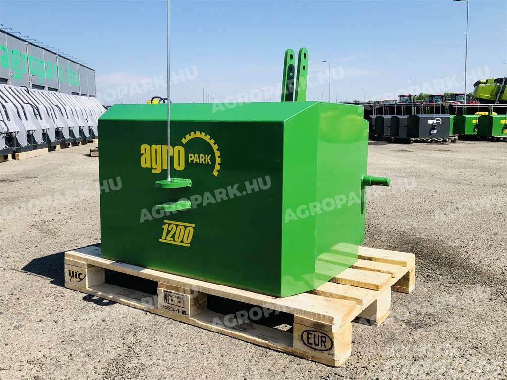  1200 kg front hitch weight, in green color Front weights
