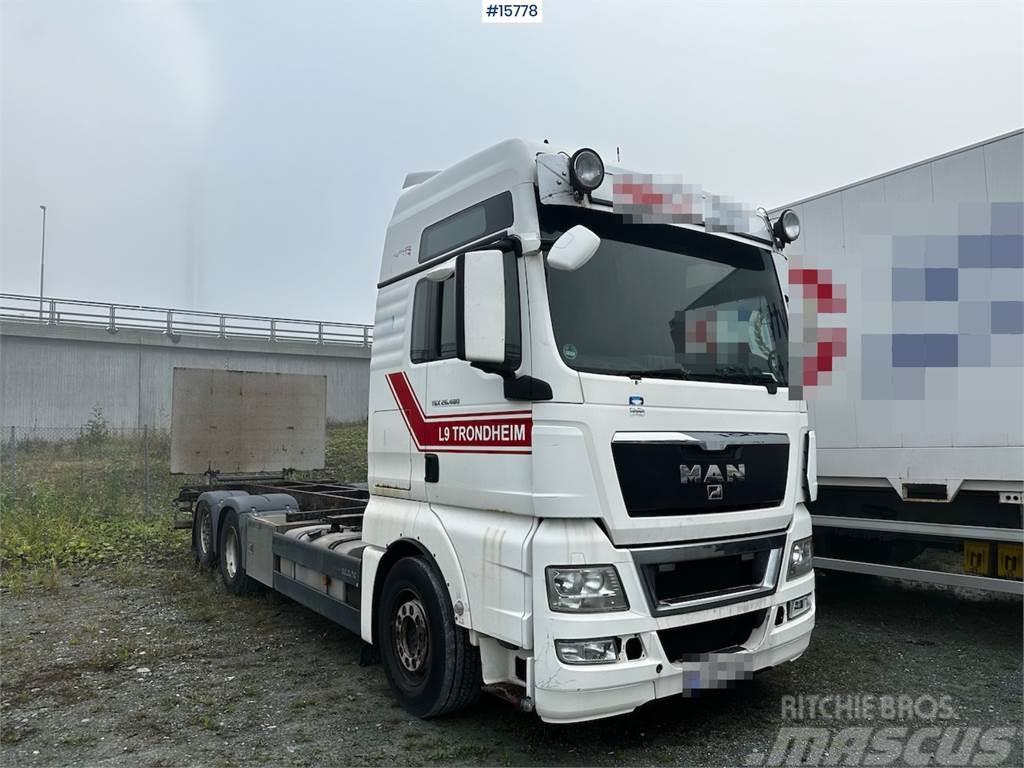 MAN TGX 26.480 6x2 Container truck w/ lift. Rep object Containerframe/Skiploader trucks