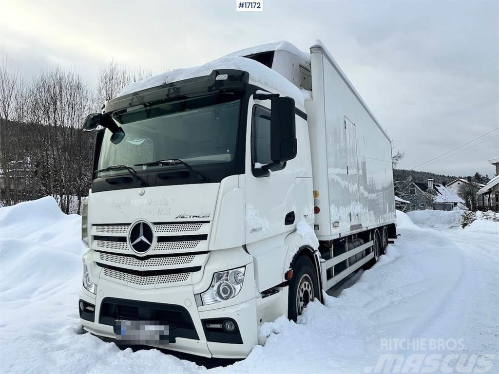 Mercedes-Benz Actros 2551 6x2 Box Truck w/ fridge/freezer unit. Van Body Trucks