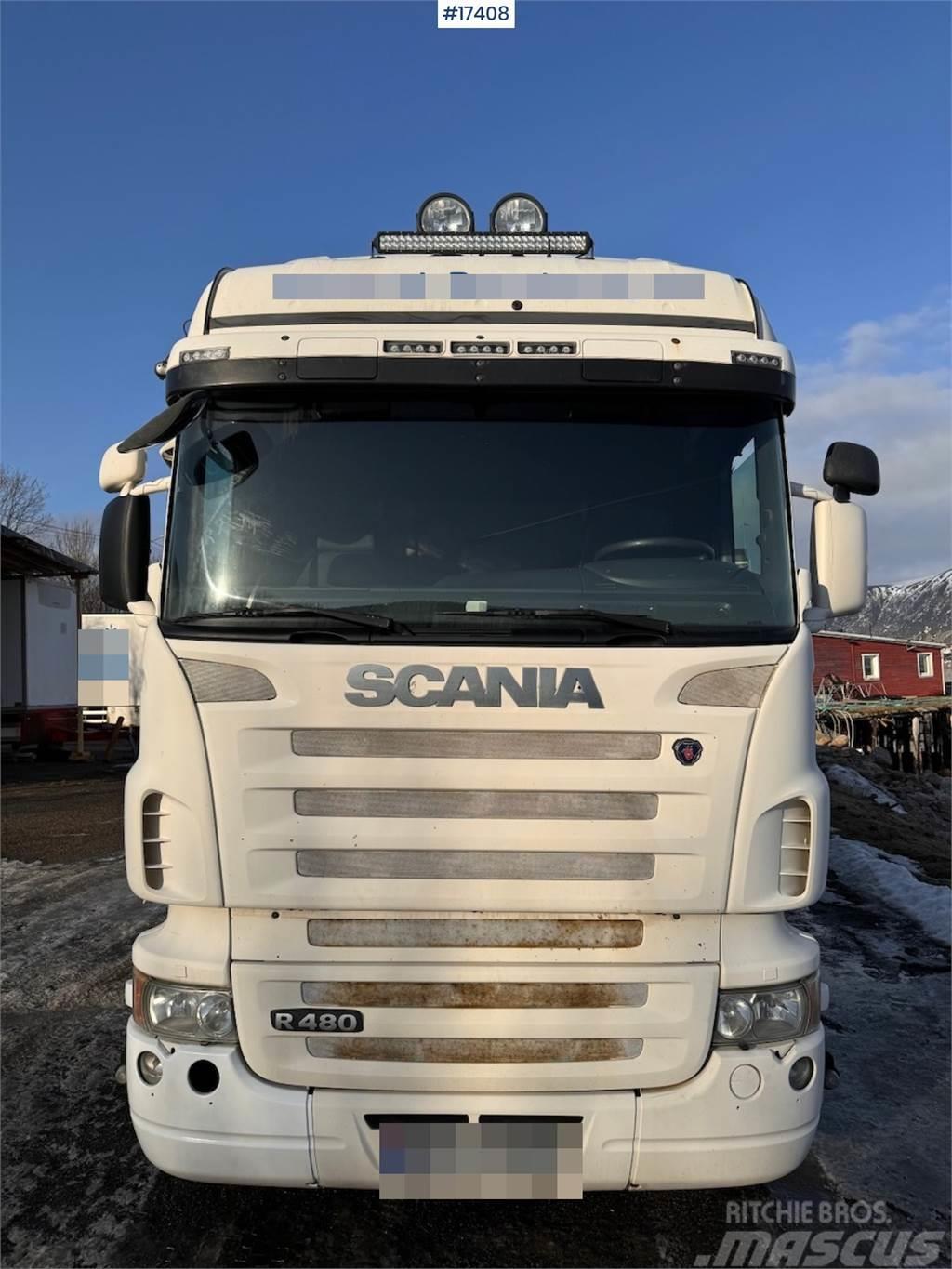 Scania R480 6x2 box truck w/ rear lift Van Body Trucks