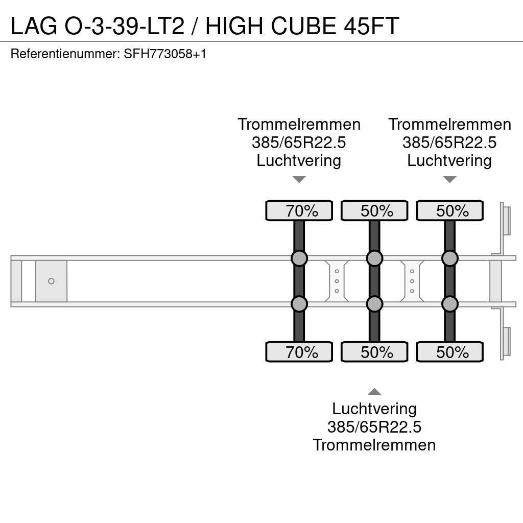 LAG O-3-39-LT2 / HIGH CUBE 45FT Containerframe/Skiploader semi-trailers