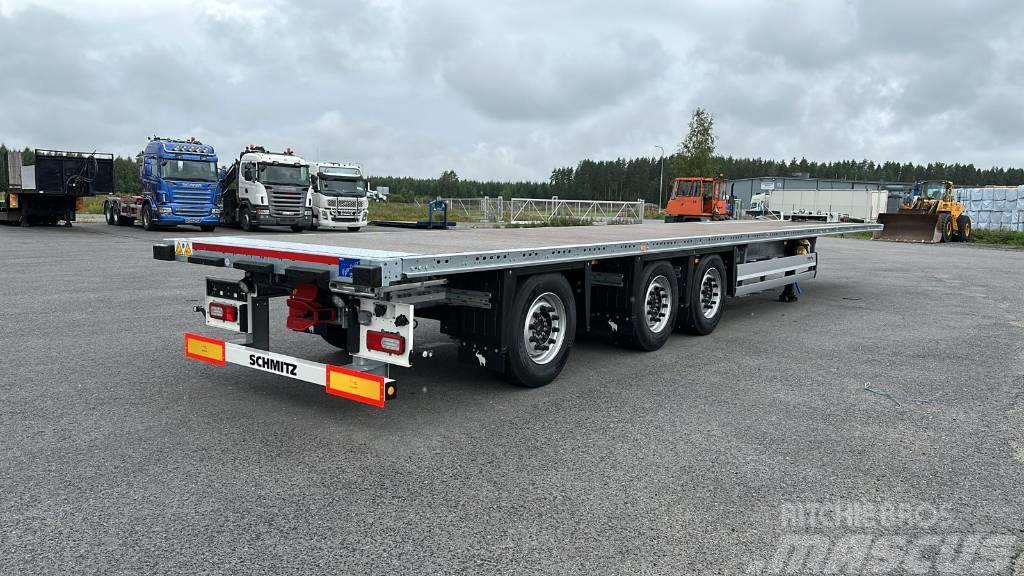 Schmitz 3-aks HCT Puoliperävaunu Flatbed/Dropside semi-trailers