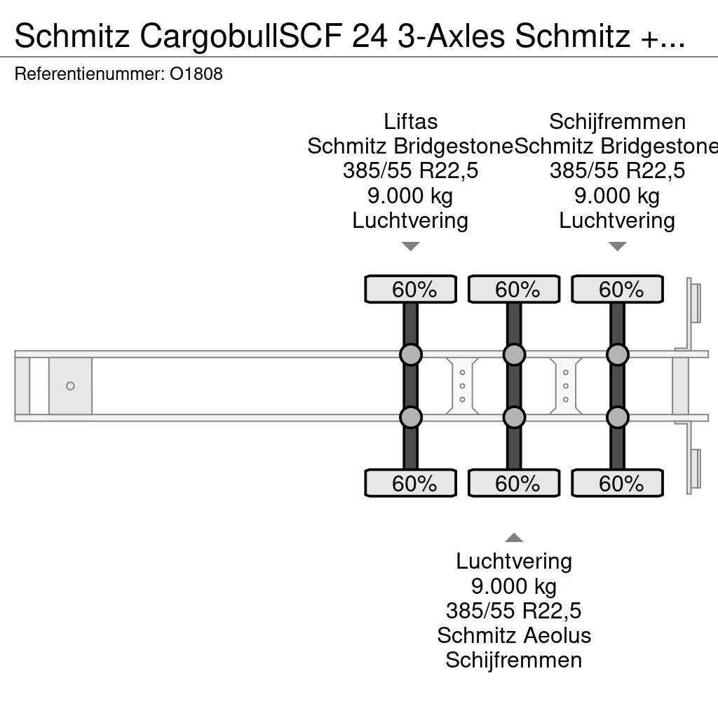 Schmitz Cargobull SCF 24 3-Axles Schmitz + GENSET - Lift-axle - Disc Containerframe/Skiploader semi-trailers