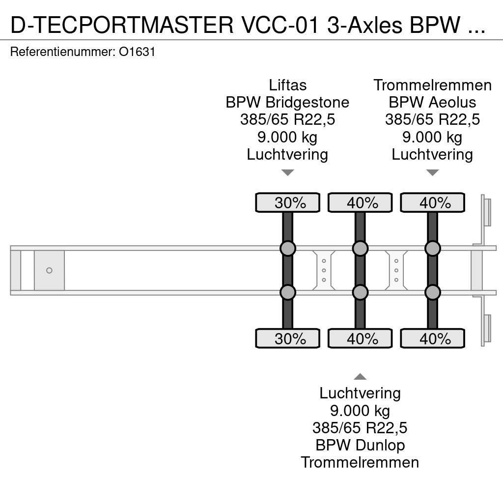 D-tec PORTMASTER VCC-01 3-Axles BPW - Drumbrakes - Lift- Containerframe/Skiploader semi-trailers