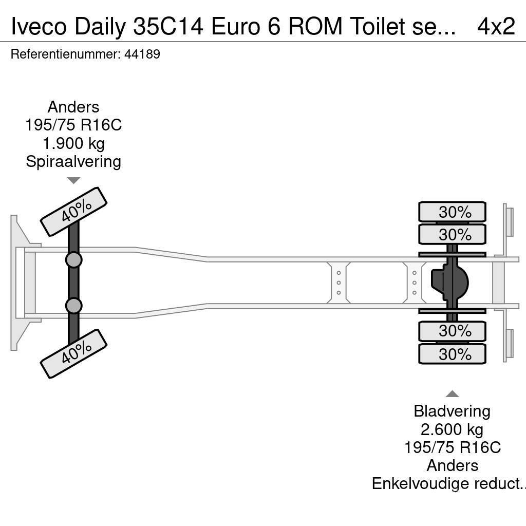 Iveco Daily 35C14 Euro 6 ROM Toilet servicewagen Sewage disposal Trucks