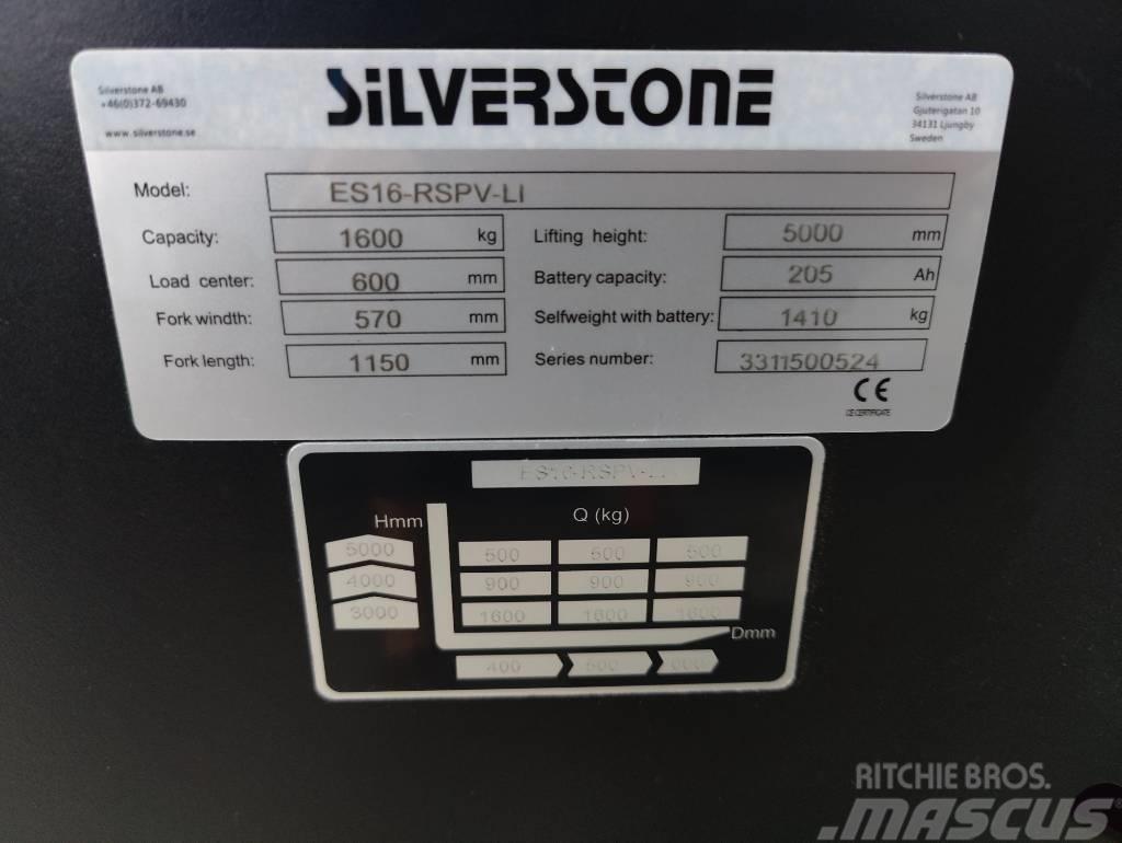 Silverstone ES16-RSPVLI-5000 LI-ION AKULLA, TARJOUS! Self propelled stackers