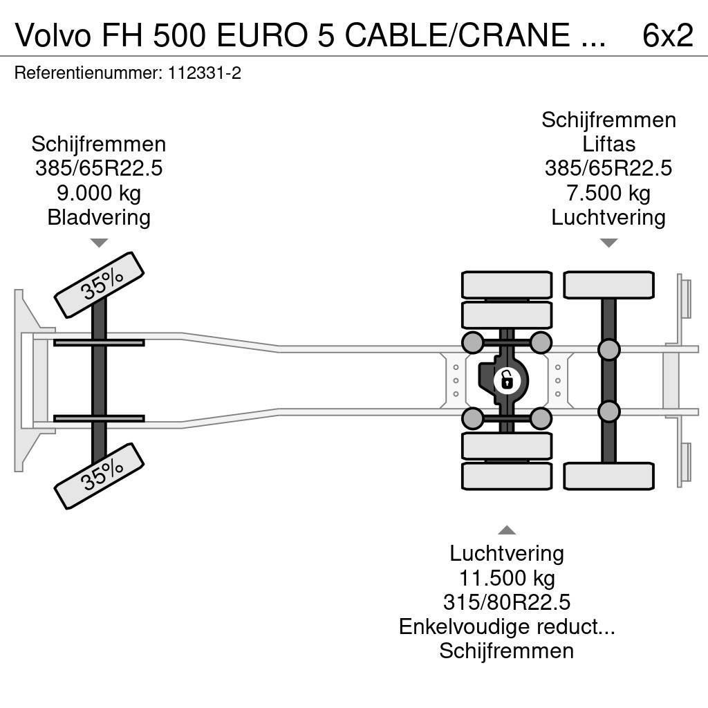 Volvo FH 500 EURO 5 CABLE/CRANE PM 30 Hook lift trucks