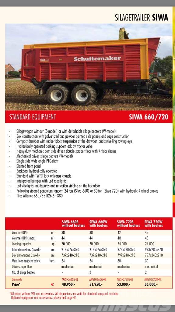 Schuitemaker Siwa 720 Other farming trailers
