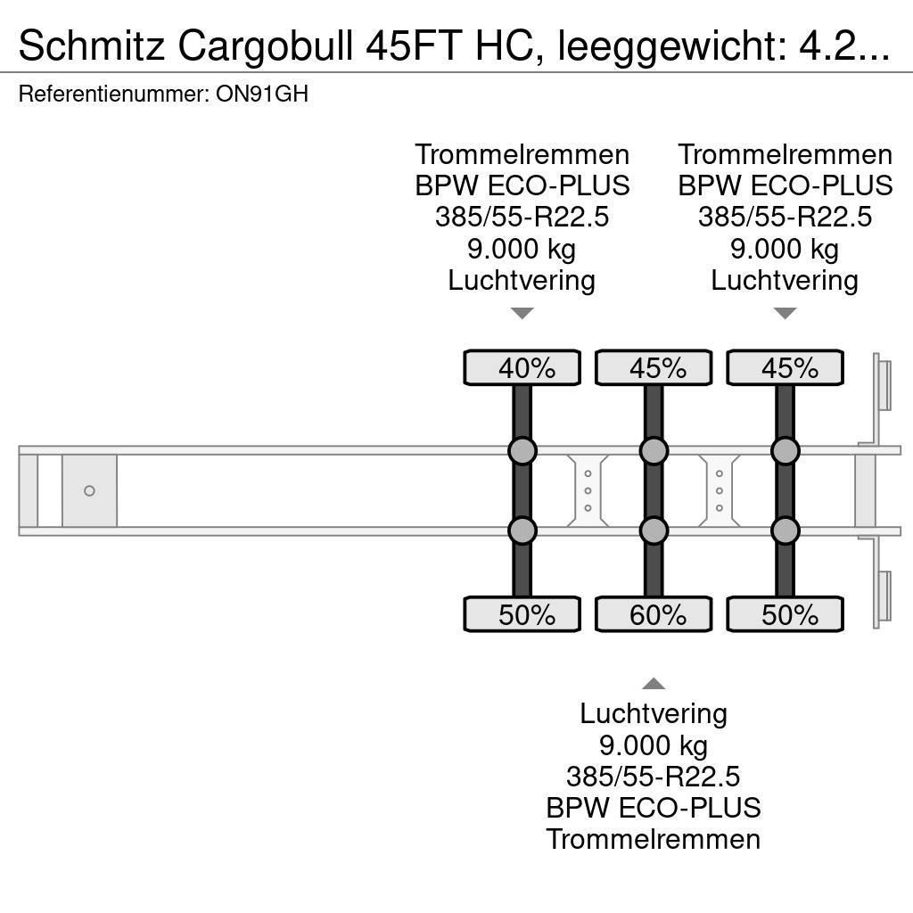 Schmitz Cargobull 45FT HC, leeggewicht: 4.240kg, BPW+trommel, NL-cha Containerframe/Skiploader semi-trailers