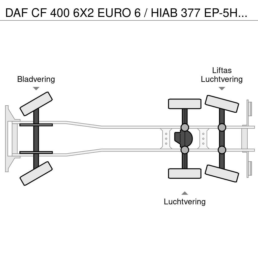 DAF CF 400 6X2 EURO 6 / HIAB 377 EP-5HIPRO / 37 T/M KR Flatbed/Dropside trucks