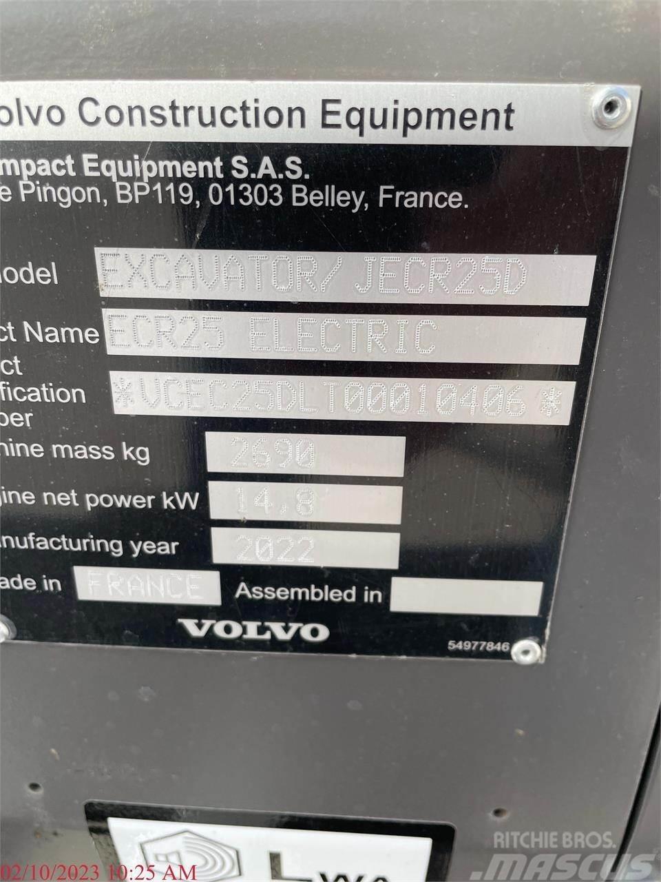 Volvo ECR25D Mini excavators < 7t