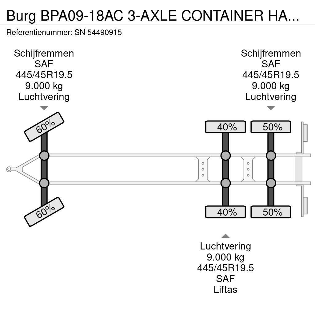 Burg BPA09-18AC 3-AXLE CONTAINER HANGER (SAF AXLES / LI Containerframe/Skiploader trailers