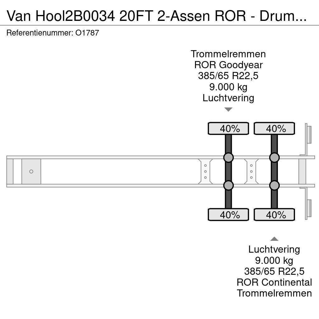 Van Hool 2B0034 20FT 2-Assen ROR - DrumBrakes - Airsuspensi Containerframe/Skiploader semi-trailers