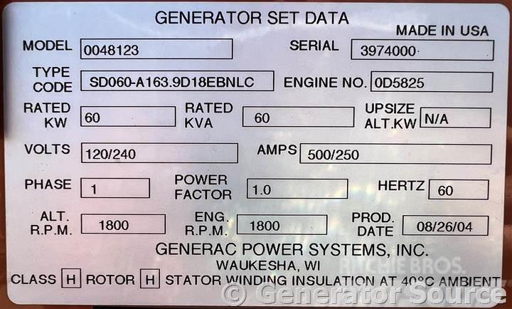 Generac 60 kW - JUST ARRIVED Diesel Generators
