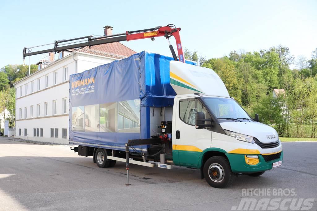 Iveco Daily 70C18 E6 Kran HMF340 Funk 4,8m x 2,7m Tautliner/curtainside trucks