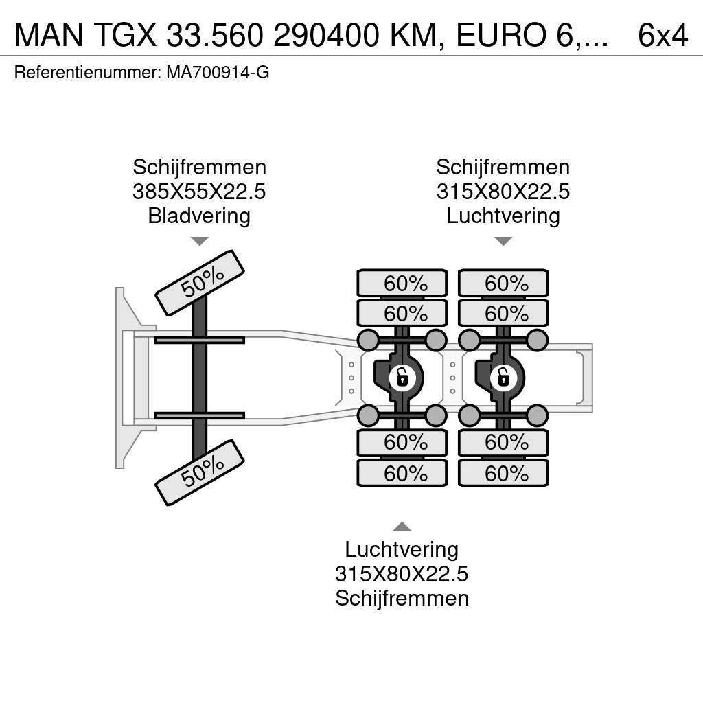 MAN TGX 33.560 290400 KM, EURO 6, 113 TON Truck Tractor Units