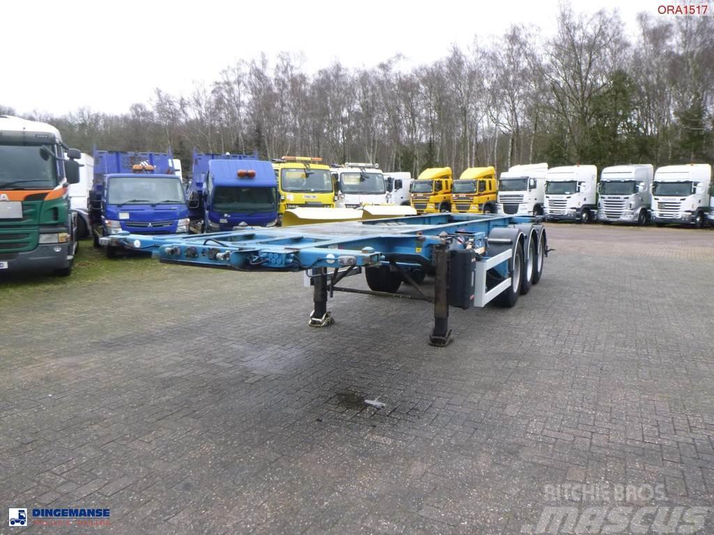Fruehauf 3-axle container chassis 20, 30 ft Containerframe/Skiploader semi-trailers