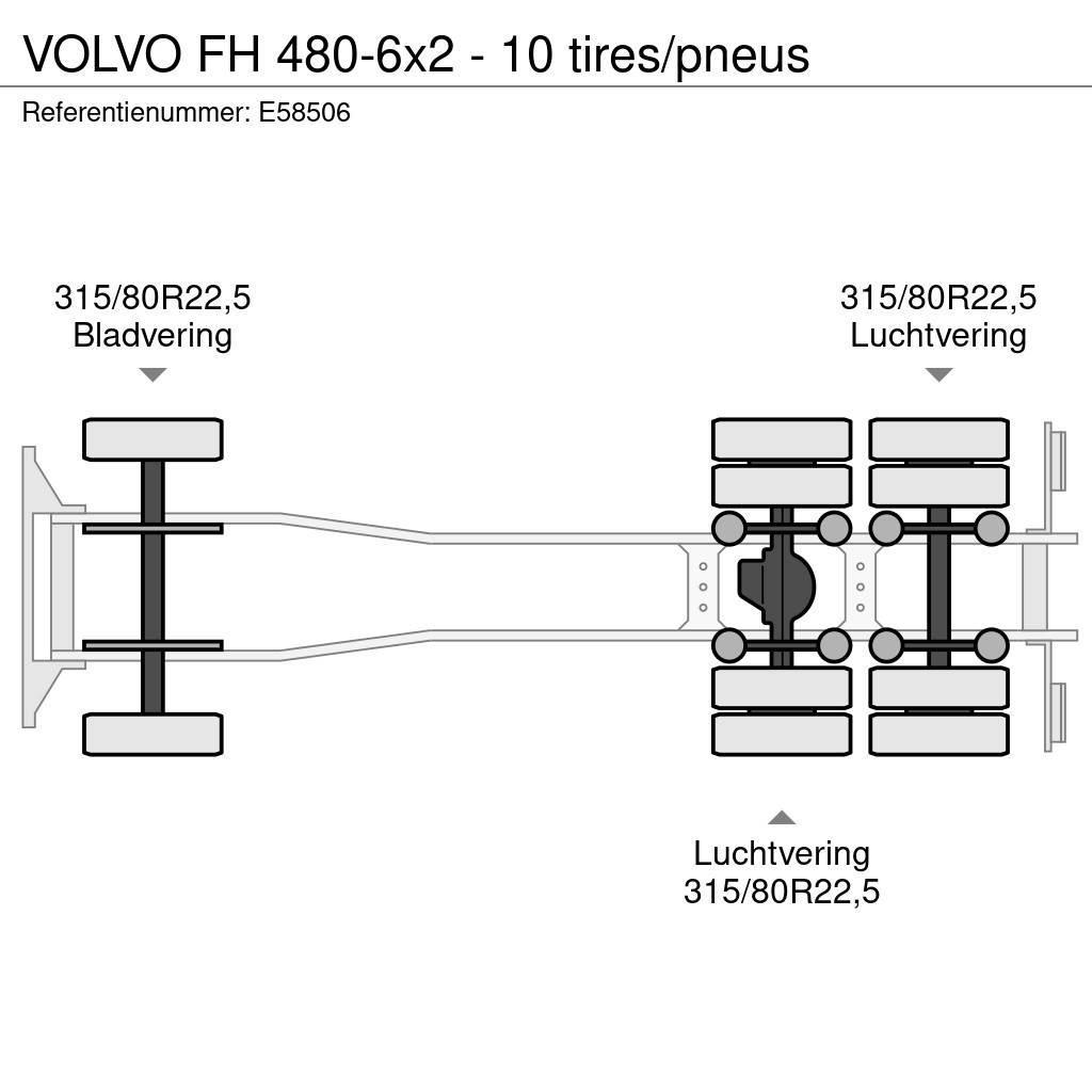 Volvo FH 480-6x2 - 10 tires/pneus Containerframe/Skiploader trucks
