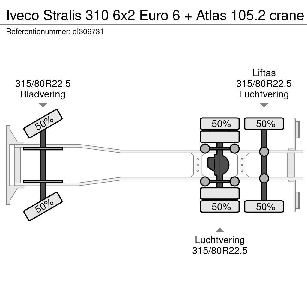 Iveco Stralis 310 6x2 Euro 6 + Atlas 105.2 crane Flatbed/Dropside trucks