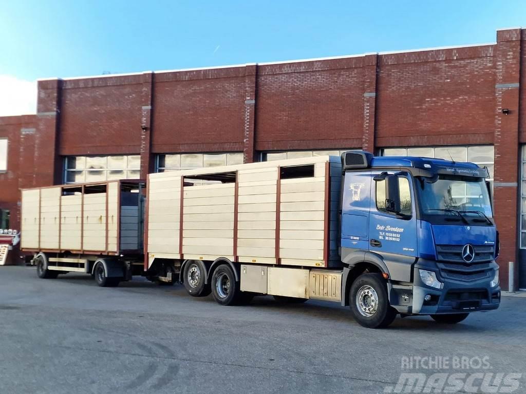 Mercedes-Benz Actros 2548 6x2 - Livestock 1 deck - Truck + Trail Livestock carrying trucks