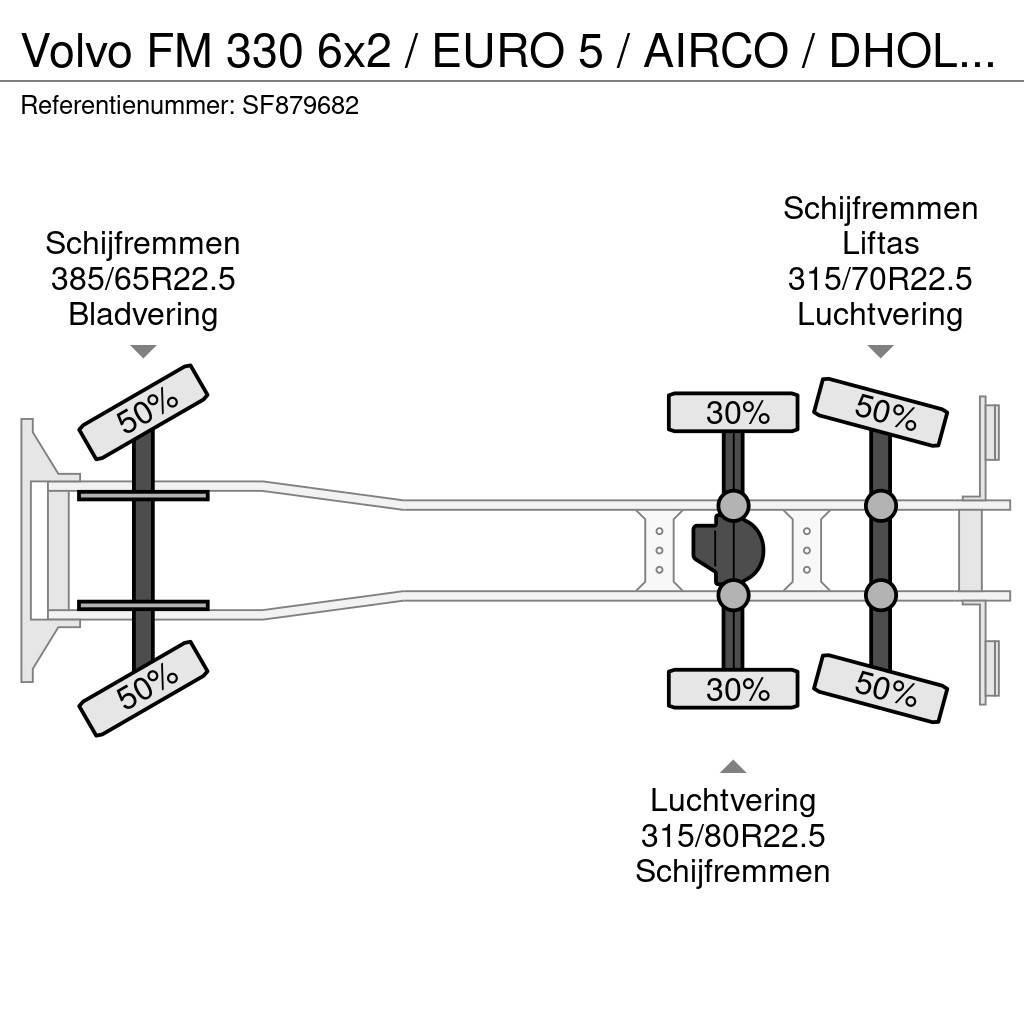 Volvo FM 330 6x2 / EURO 5 / AIRCO / DHOLLANDIA 2500kg / Tautliner/curtainside trucks