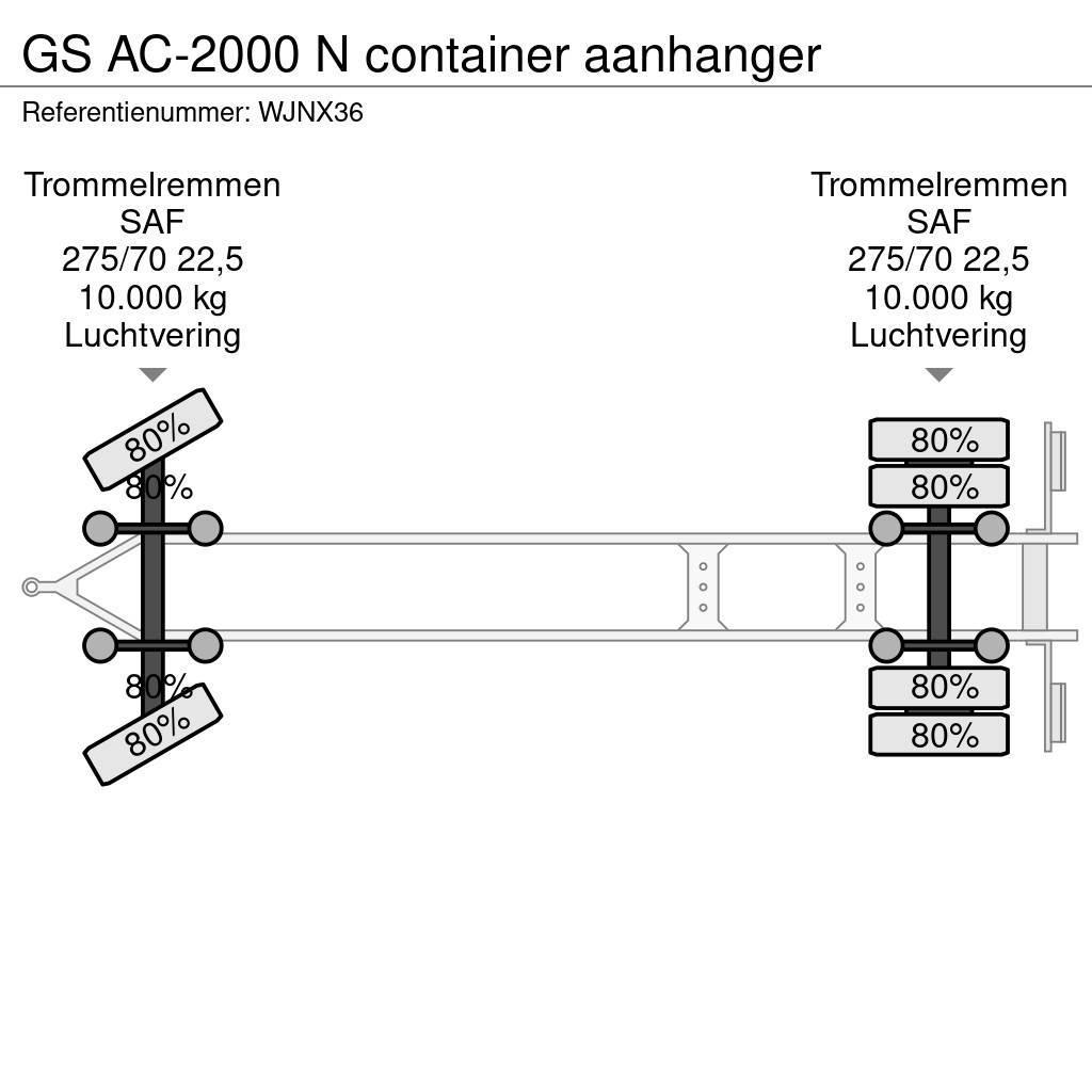 GS AC-2000 N container aanhanger Containerframe/Skiploader trailers