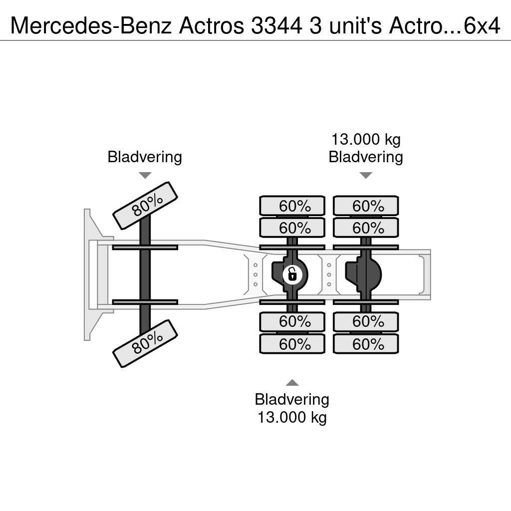 Mercedes-Benz Actros 3344 3 unit's Actros 3344 6x4 Kippydraulik Truck Tractor Units