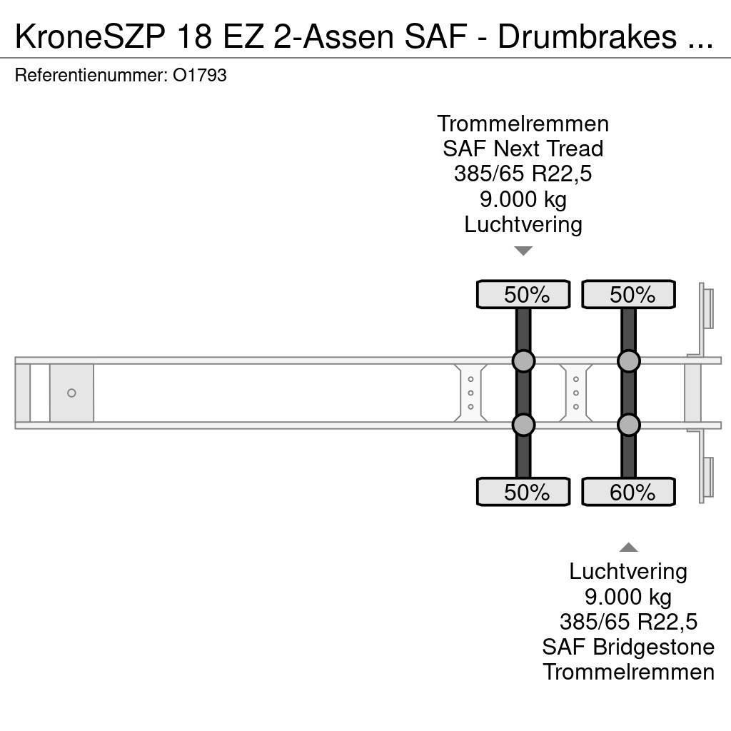 Krone SZP 18 EZ 2-Assen SAF - Drumbrakes - 20FT connecti Containerframe/Skiploader semi-trailers